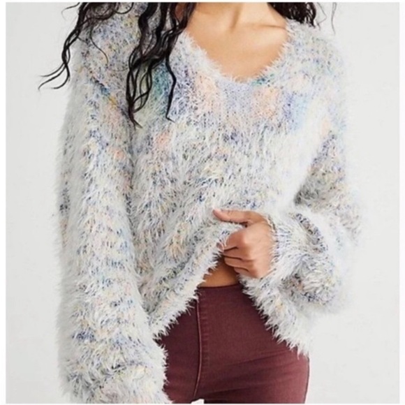 Free People Gelato Pullover Oversized Sweater Galaxy Combo Color Sz XSmall EUC - Picture 1 of 14